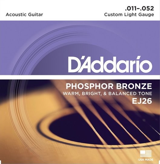

Струны для акустической гитары D'Addario EJ26 Phosphor Bronze Custom Light (011-052)