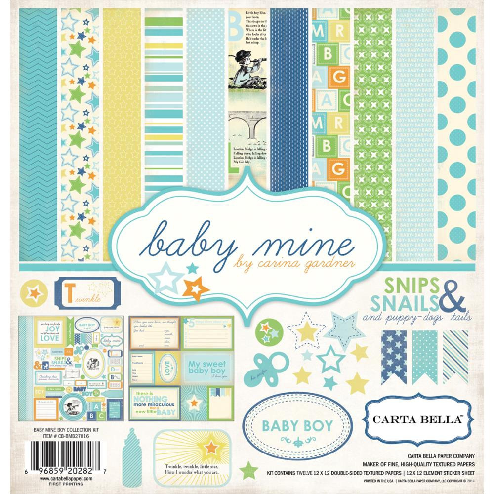 

Набор бумаги от Carta Bella Collection Kit 30х30см - Baby Mine/Boy