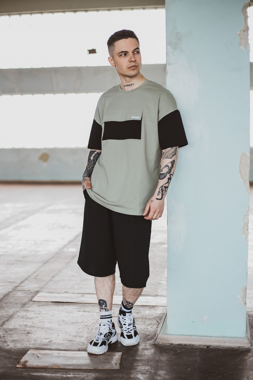 

Комплект мужской "Freedom" Intruder. Футболка + Шорты трикотажные . Костюм Oversize летний спортивный оливо-черный, Комплект мужской "Freedom" Intruder. Футболка + Шорты трикотажные . Костюм Oversize летний спортивный оливо-черный S-M