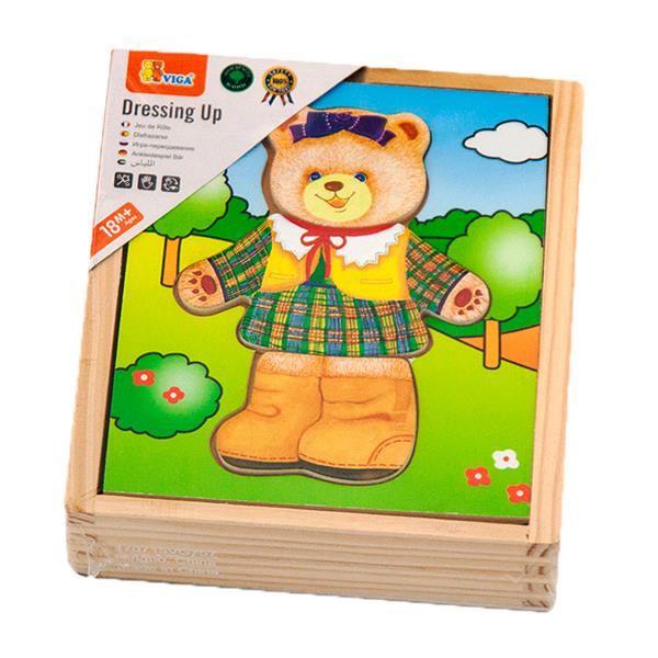 

Деревянный игровой набор Viga Toys Гардероб медведицы разноцветный