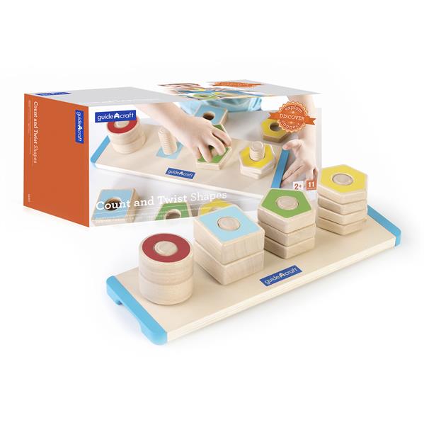 

Деревянная логическая пирамидка Guidecraft Manipulatives Фигуры на резьбе разноцветные