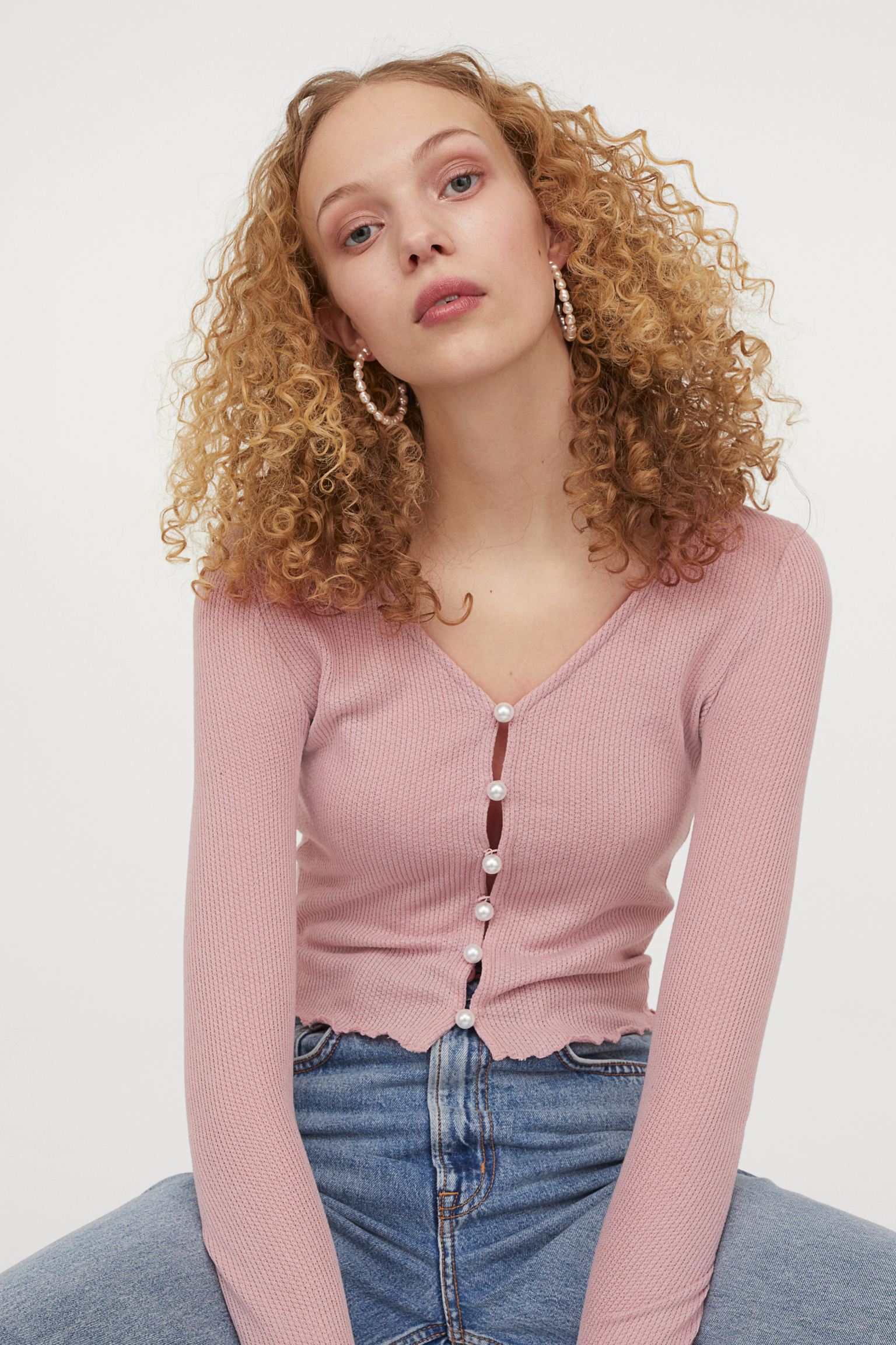 

Кофта H&M  розовая пудра 10058971462, Кофта H&M L розовая пудра 10058971462