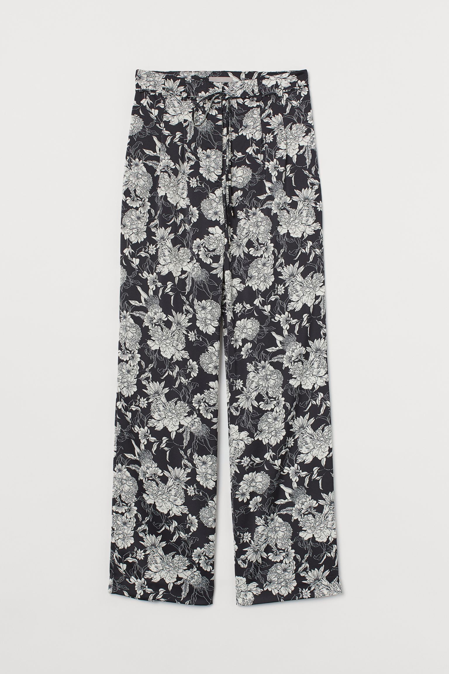 

Брюки H&M  черный цветы 29048208581, Брюки H&M 36 черный цветы 29048208581