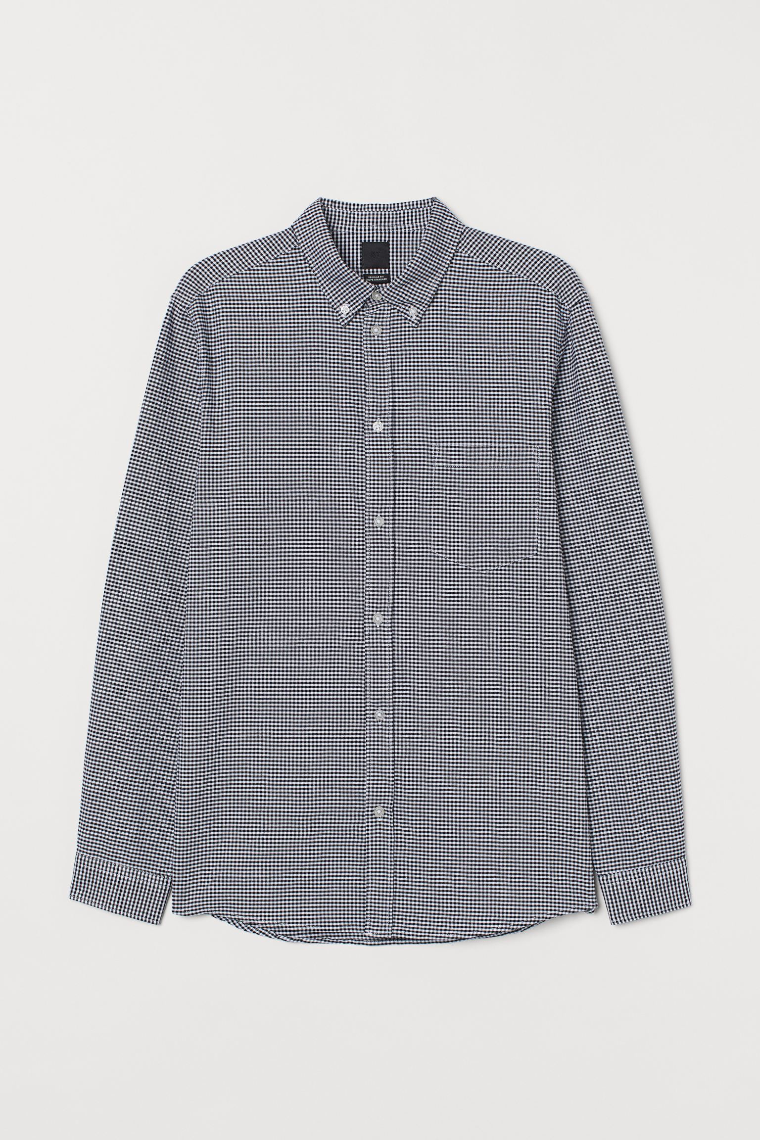 

Рубашка H&M XS бело черный клетка 27055842980