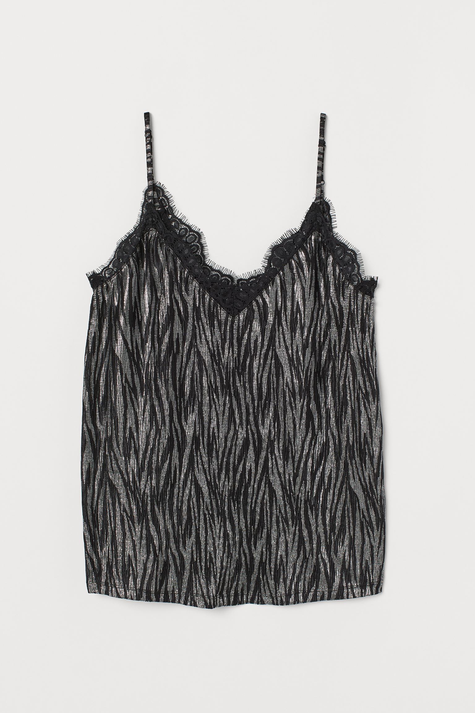 

Майка H&M  черно серебряный 6117731700, Майка H&M 34 черно серебряный 6117731700