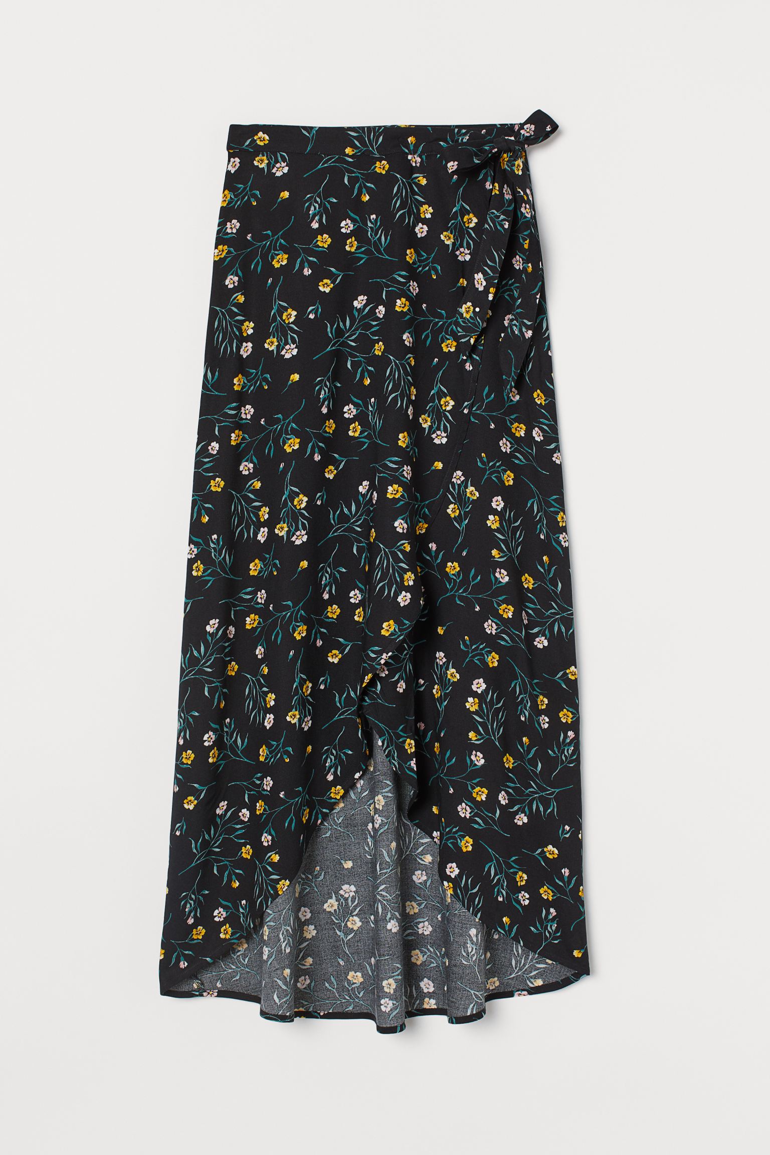 

Юбка H&M  черный цветы 16058088401, Юбка H&M 32 черный цветы 16058088401