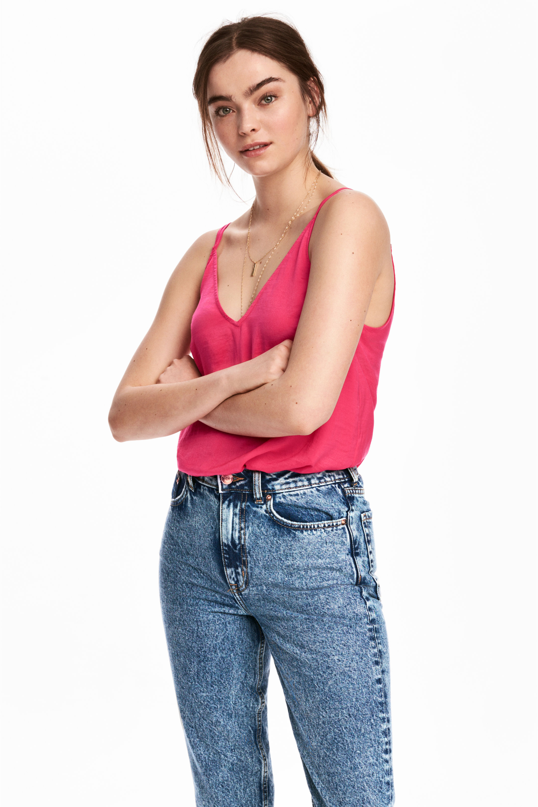 

Майка H&M  малиновый 25055201625, Майка H&M 36 малиновый 25055201625