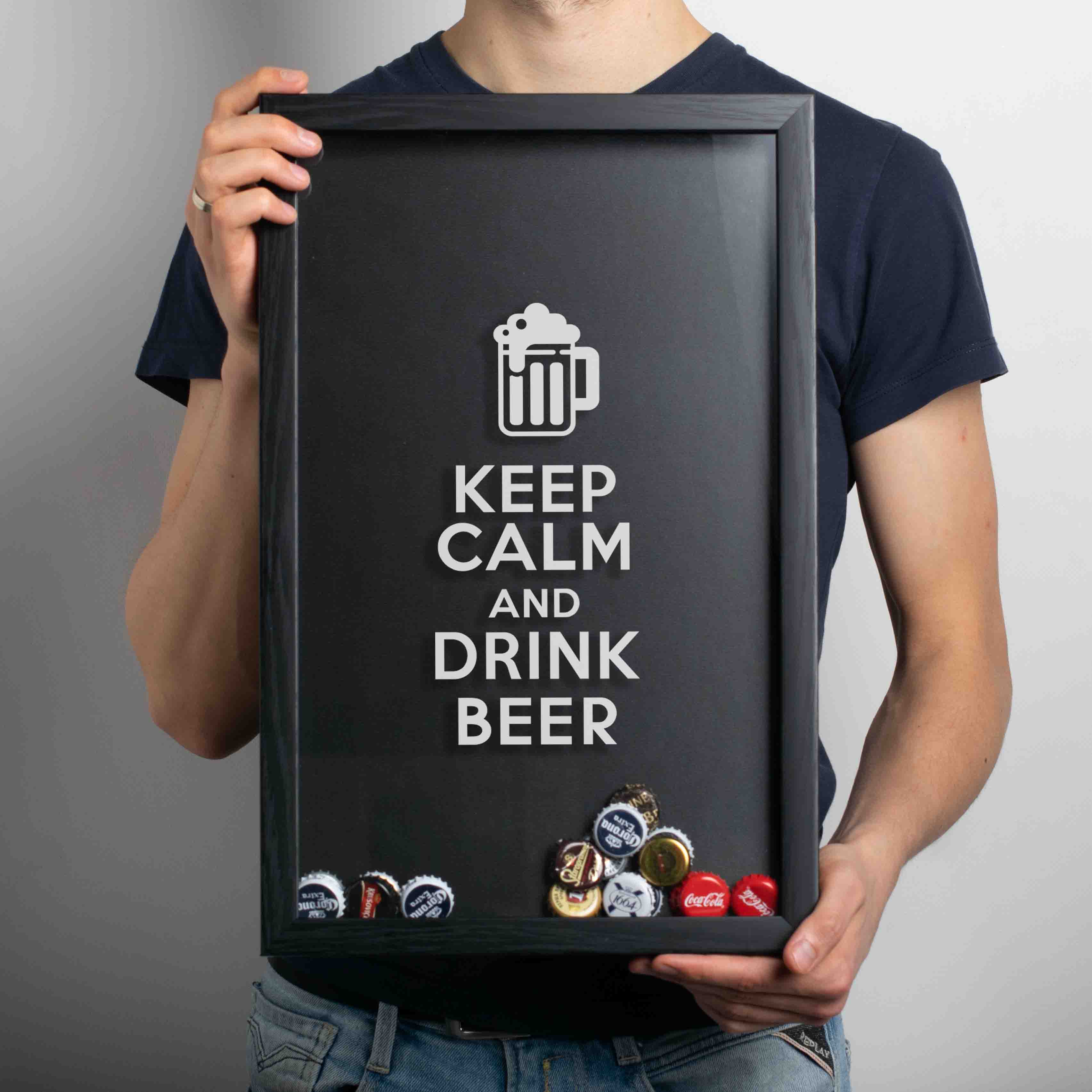 

Рамка-копилка для пивных крышек "Keep calm and drink beer" BeriDari (7710) black-black