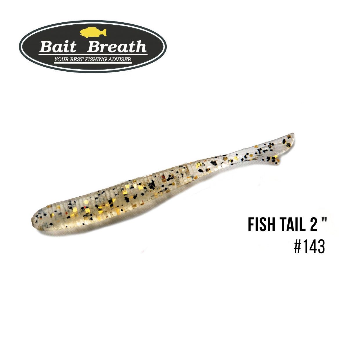 

Приманка Bait Breath U30 Fish Tail 2'' (10шт.) (143 Clear/Black・Gold Flake)