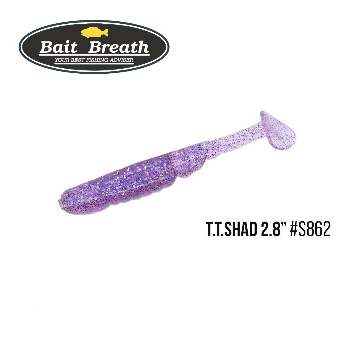 

Приманка Bait Breath T.T.Shad 2,8'' (7 шт) (S862 Purple Holo Shad)