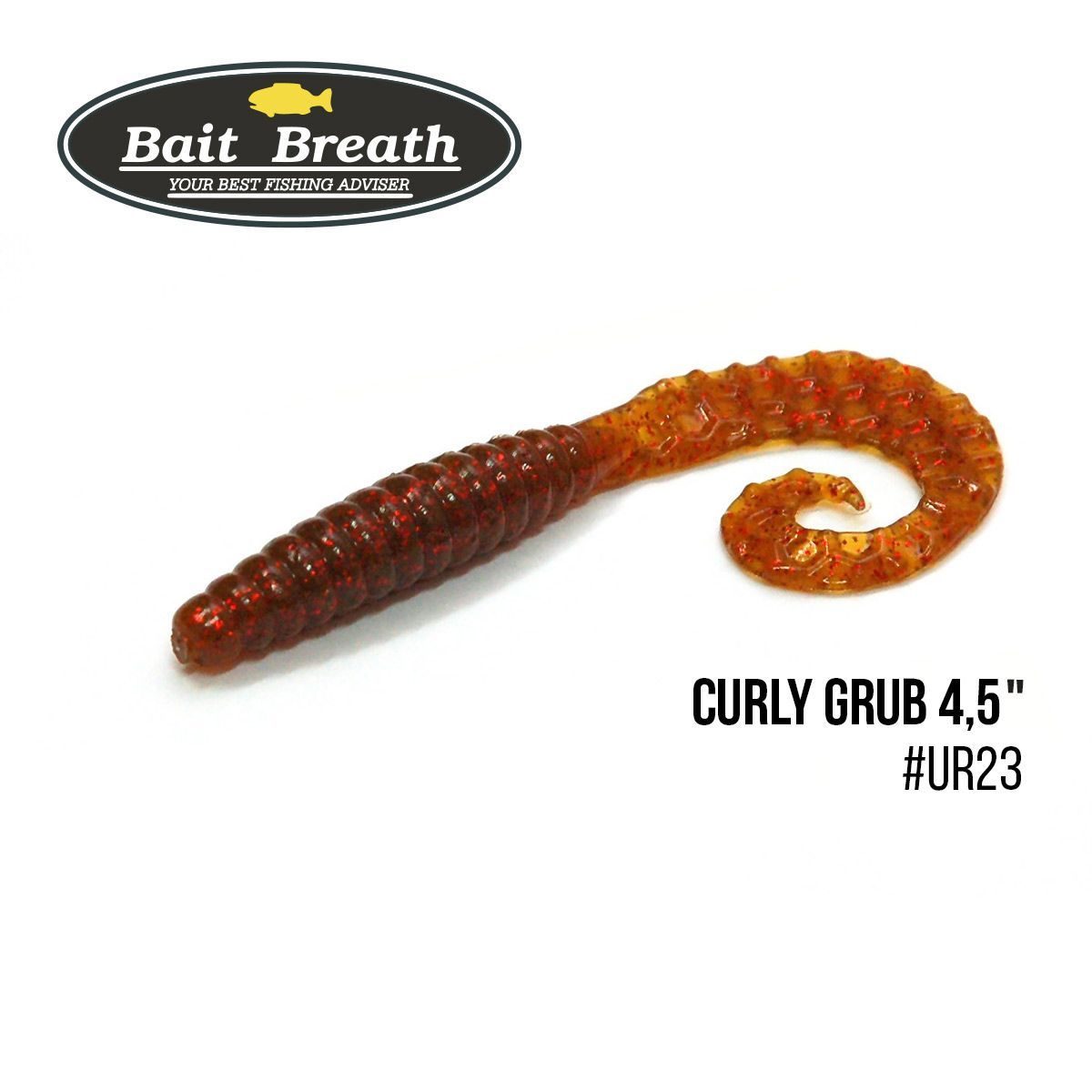 

Приманка Bait Breath Curly Grub 4,5'' (8шт) (Ur23 Pumpkin/red)