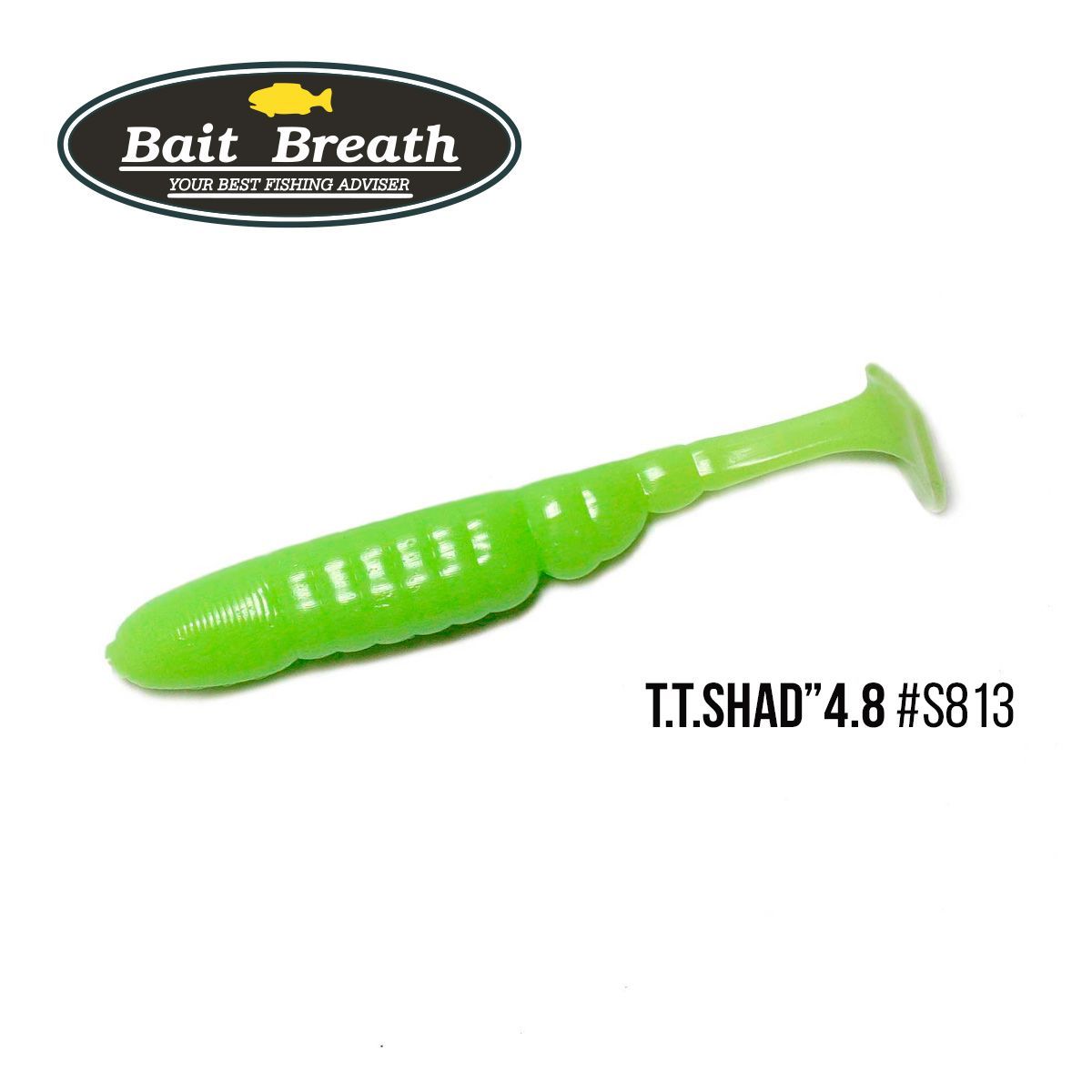 

Приманка Bait Breath T.T.Shad 4,8'' (5 шт) (S813 　Glow Lime chart)