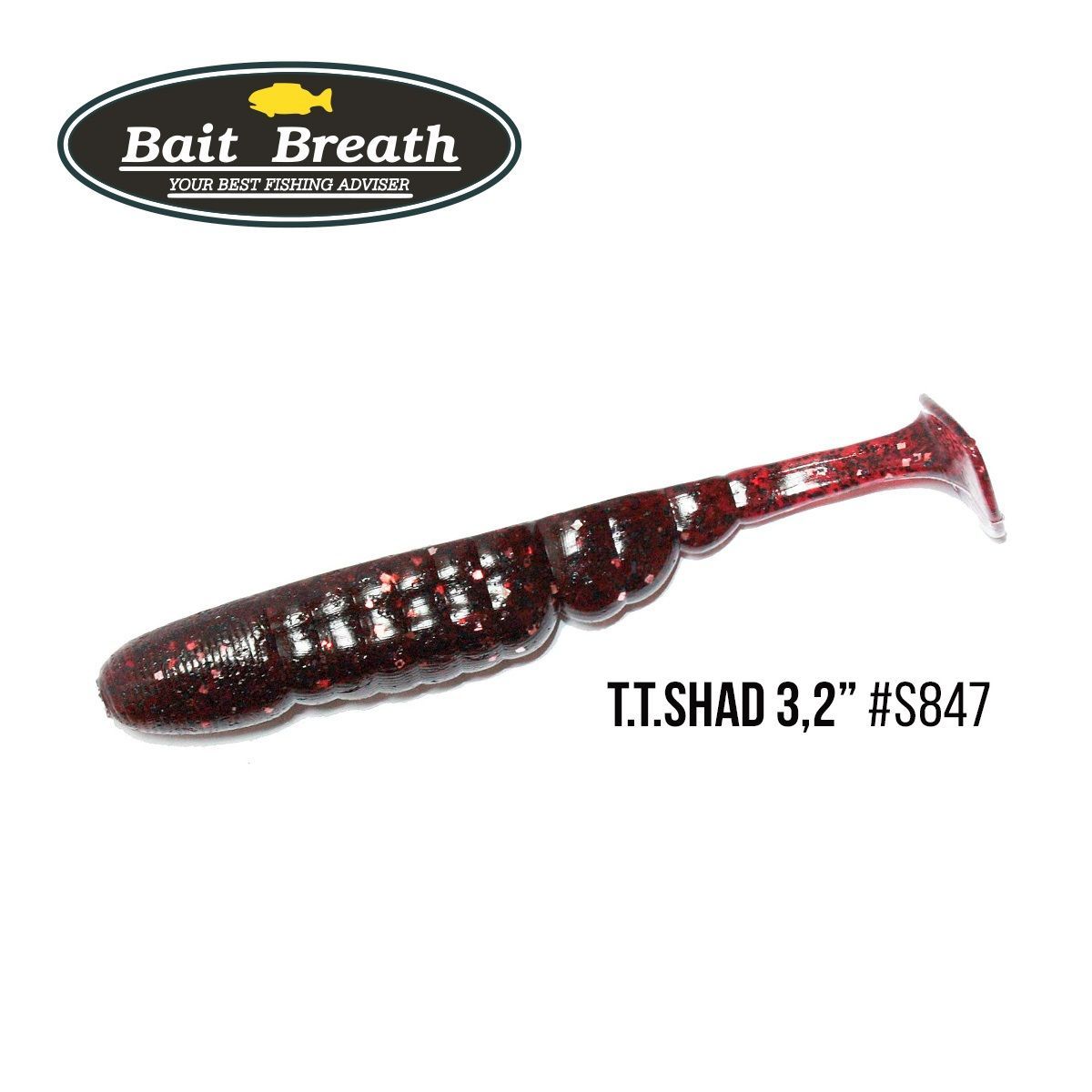 

Приманка Bait Breath T.T.Shad 3,2'' (7 шт) (S847 　Blood Red/Silver)