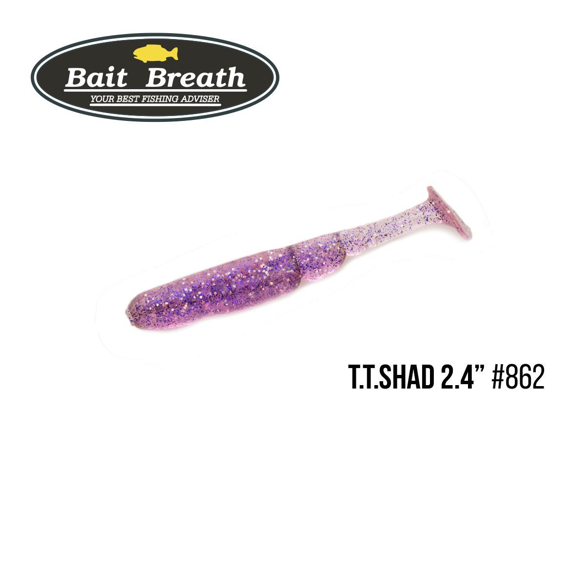 

Приманка Bait Breath T.T.Shad 2,4'' (8 шт) (S862 Purple Holo Shad)