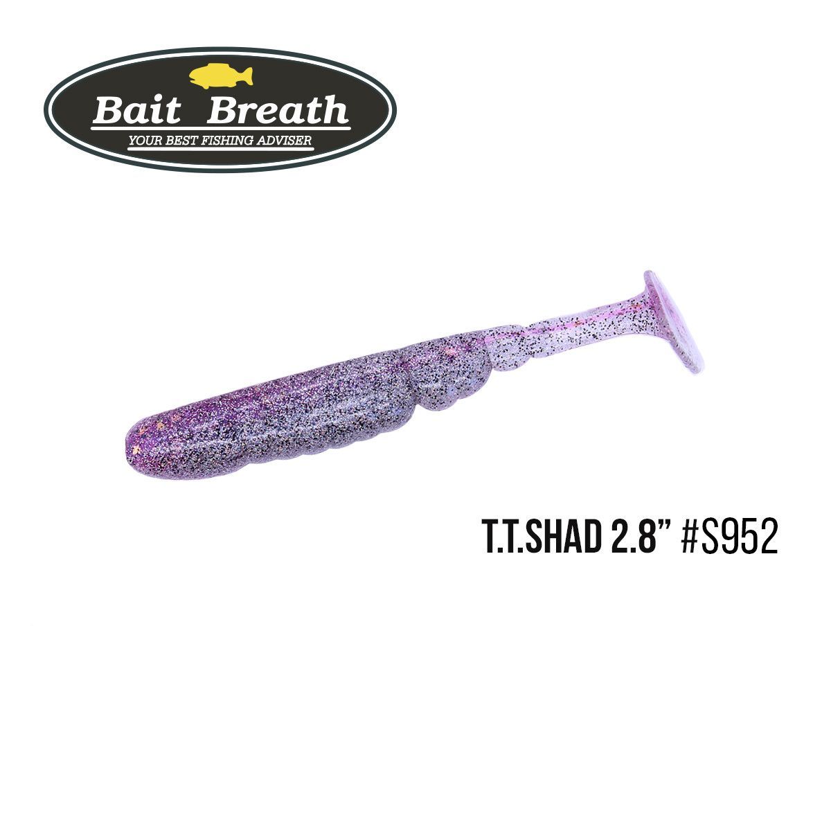 

Приманка Bait Breath T.T.Shad 2,8'' (7 шт) (S952 Strange Shad(Two Tone Color) purple PG / Black holo shad)