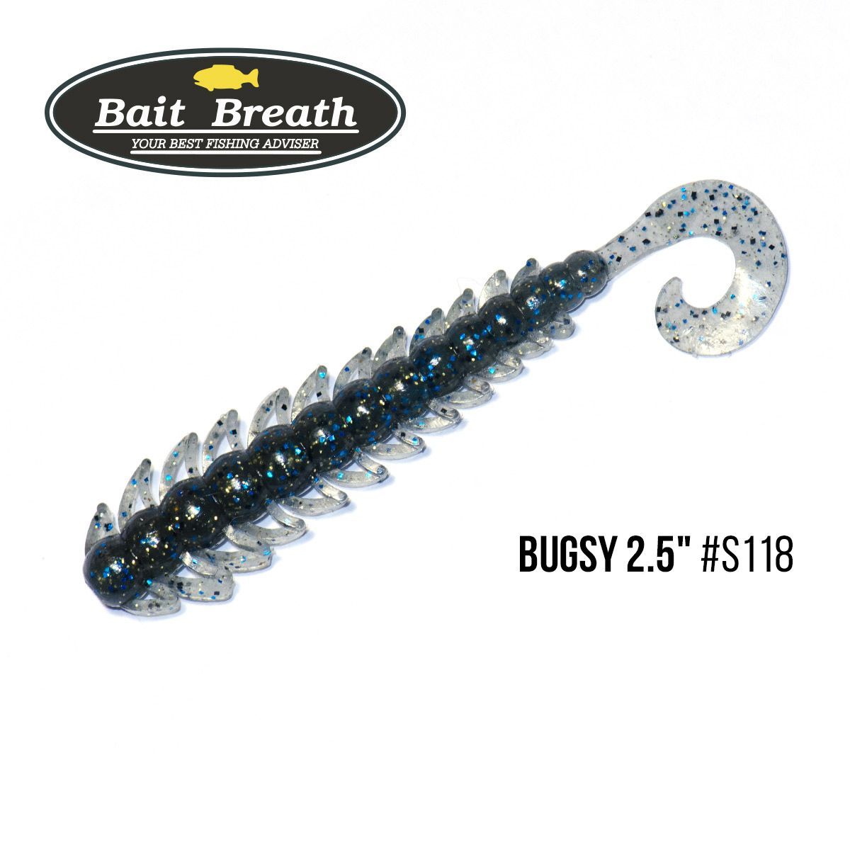 

Приманка Bait Breath BUGSY 2,5'' (10шт.) (118 Smoke/Blue・Gold・Seed )