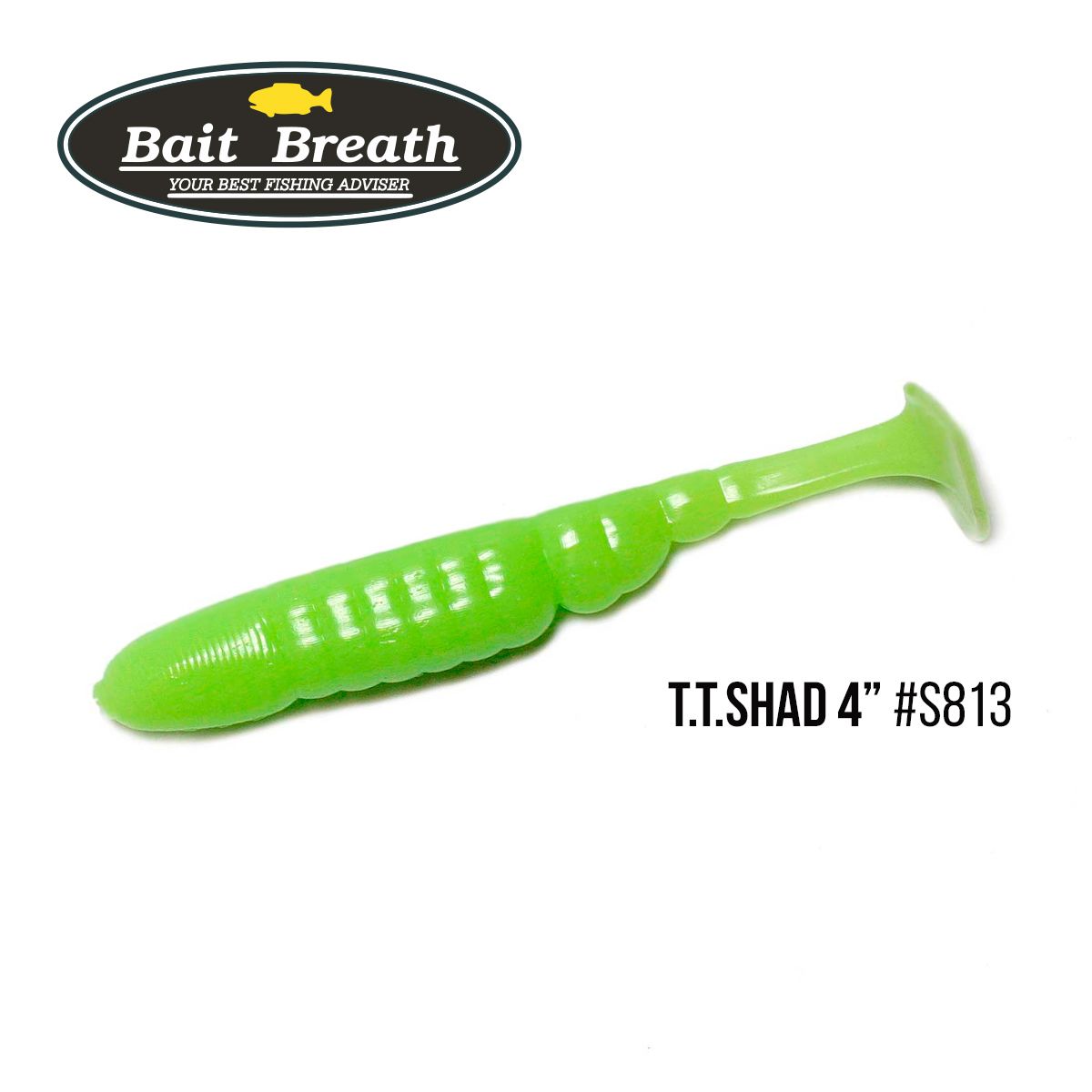 

Приманка Bait Breath T.T.Shad 4'' (6 шт) (S813 　Glow Lime chart)