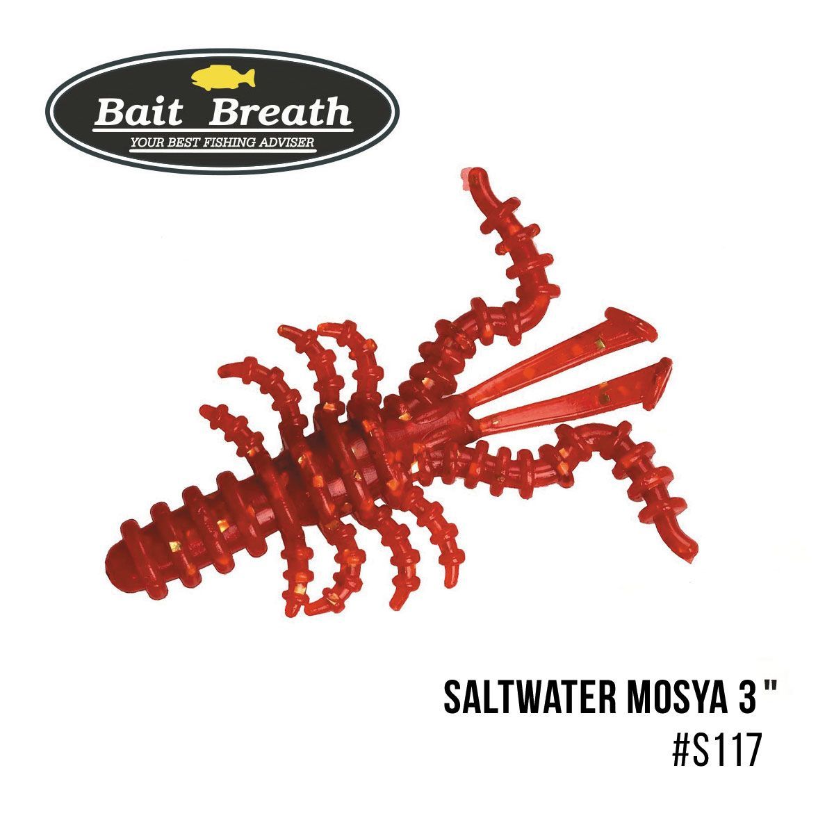 

Приманка Bait Breath Saltwater Mosya 3'' (6 шт.) (S117 Red／Gold)