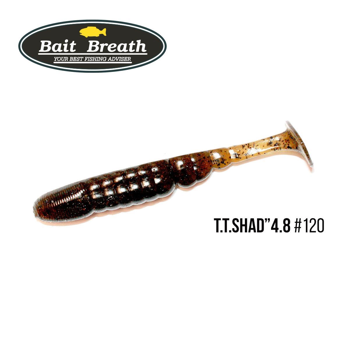 

Приманка Bait Breath T.T.Shad 4,8'' (5 шт) (120 BYS 　Green Pumpkin/Seed )