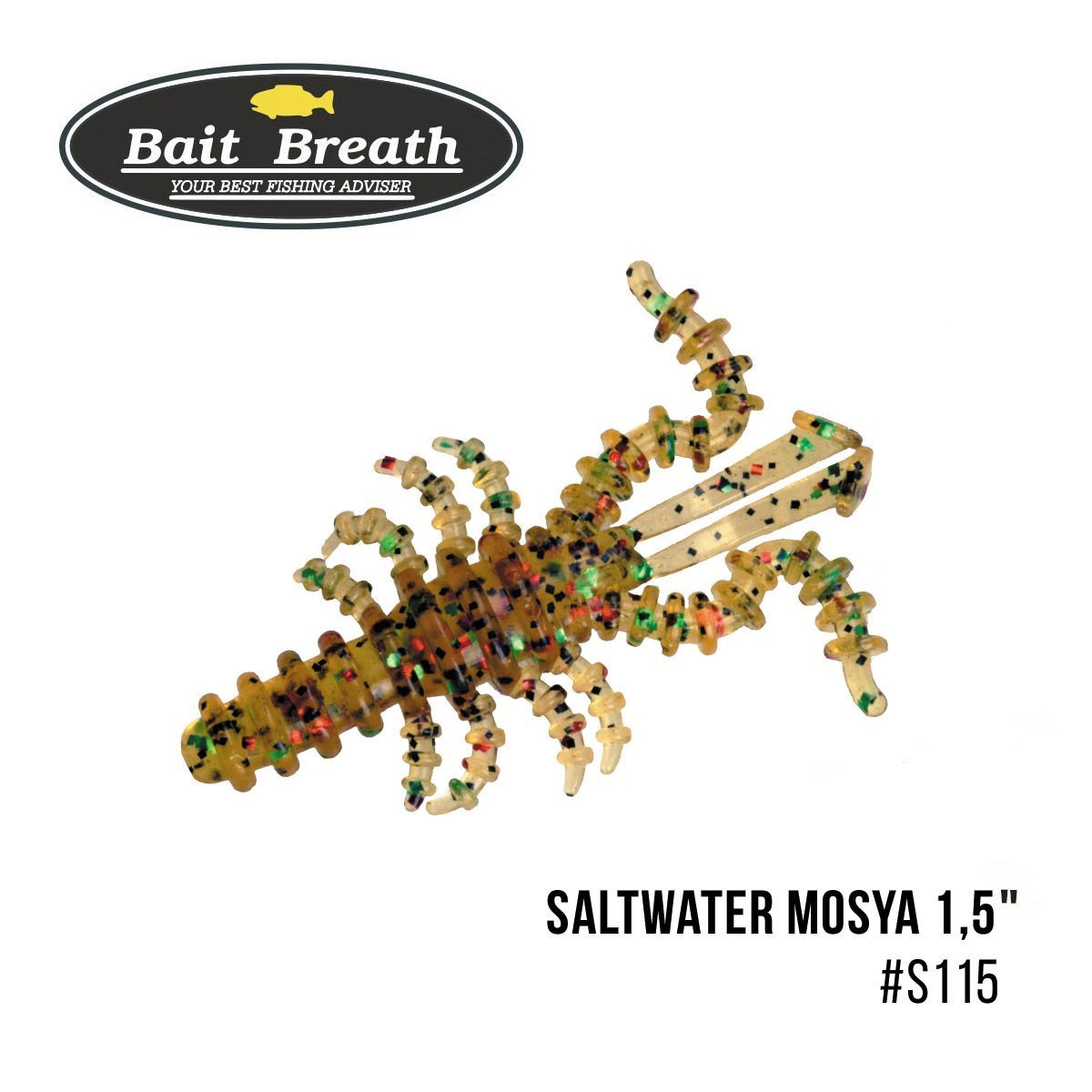 

Приманка Bait Breath Saltwater Mosya 1,5'' (14 шт.) (S115 　Pumpkin／green red seed)