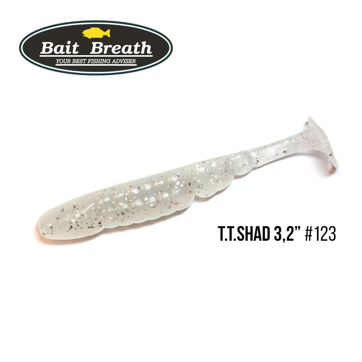 

Приманка Bait Breath T.T.Shad 3,2'' (7 шт) (123 BYS Clear white ／Silver)