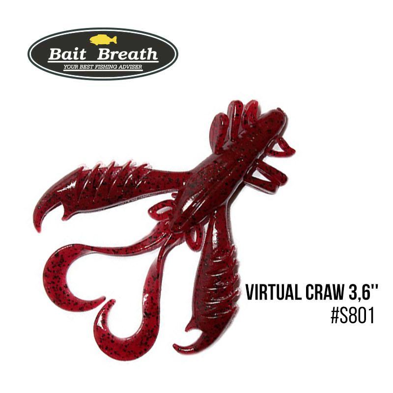 

Приманка Bait Breath Virtual Craw 3,6'' (8шт.) (S801 Red／Seed)
