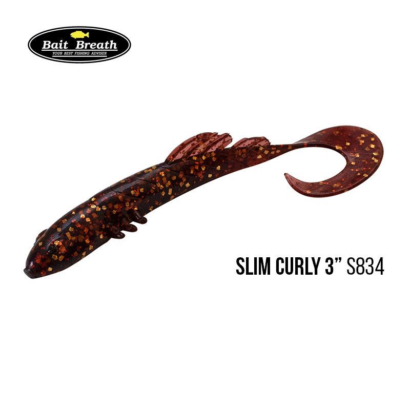 

Приманка Bait Breath BeTanCo Slim Curly 3'' (8шт) (S834 Goby)