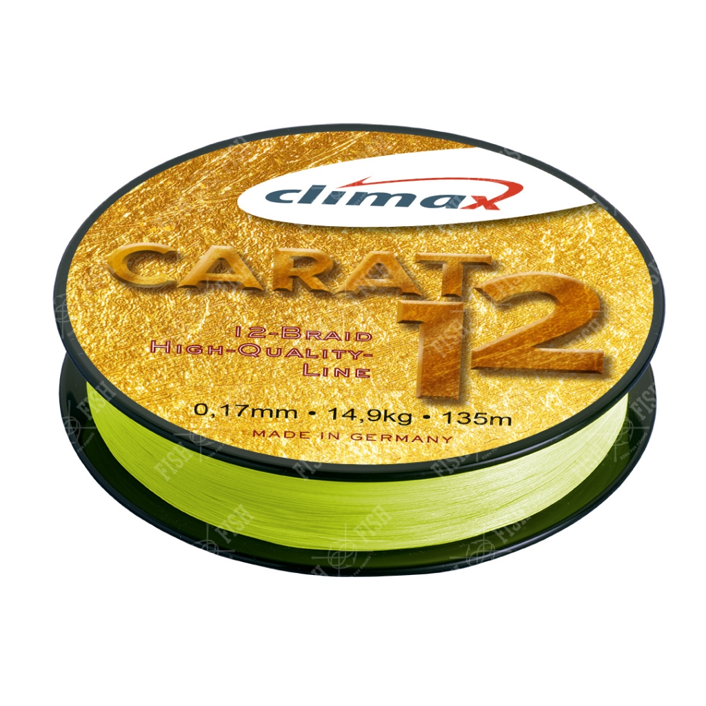 

Шнур CLIMAX Carat 12 Braid 135 m 0.17 14.90kg, (УП 1 ШТ) fluo-yellow SB NEW2017!!! (шт.) (100387)