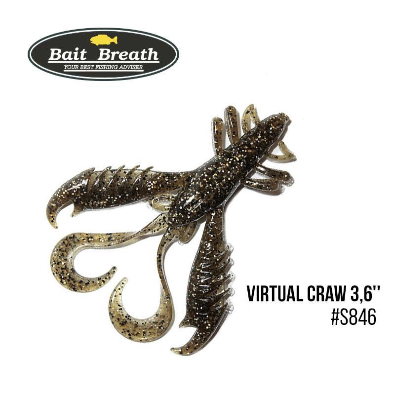 

Приманка Bait Breath Virtual Craw 3,6'' (8шт.) (S846 Greenpumpkin／Shilver)