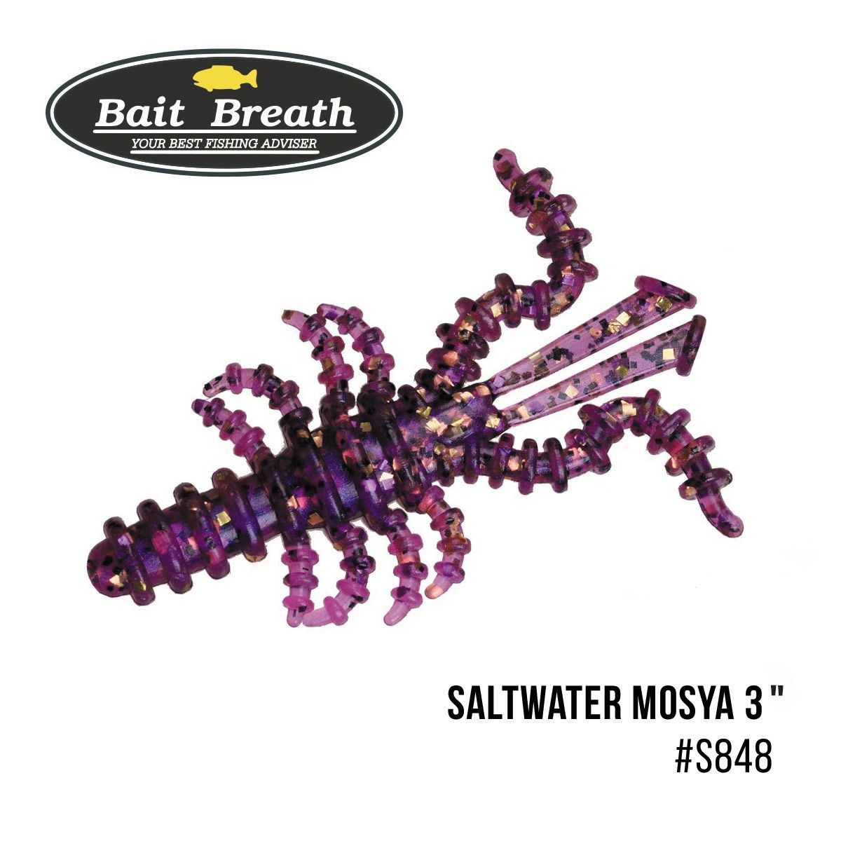 

Приманка Bait Breath Saltwater Mosya 3'' (6 шт.) (S848 Purple-PG)