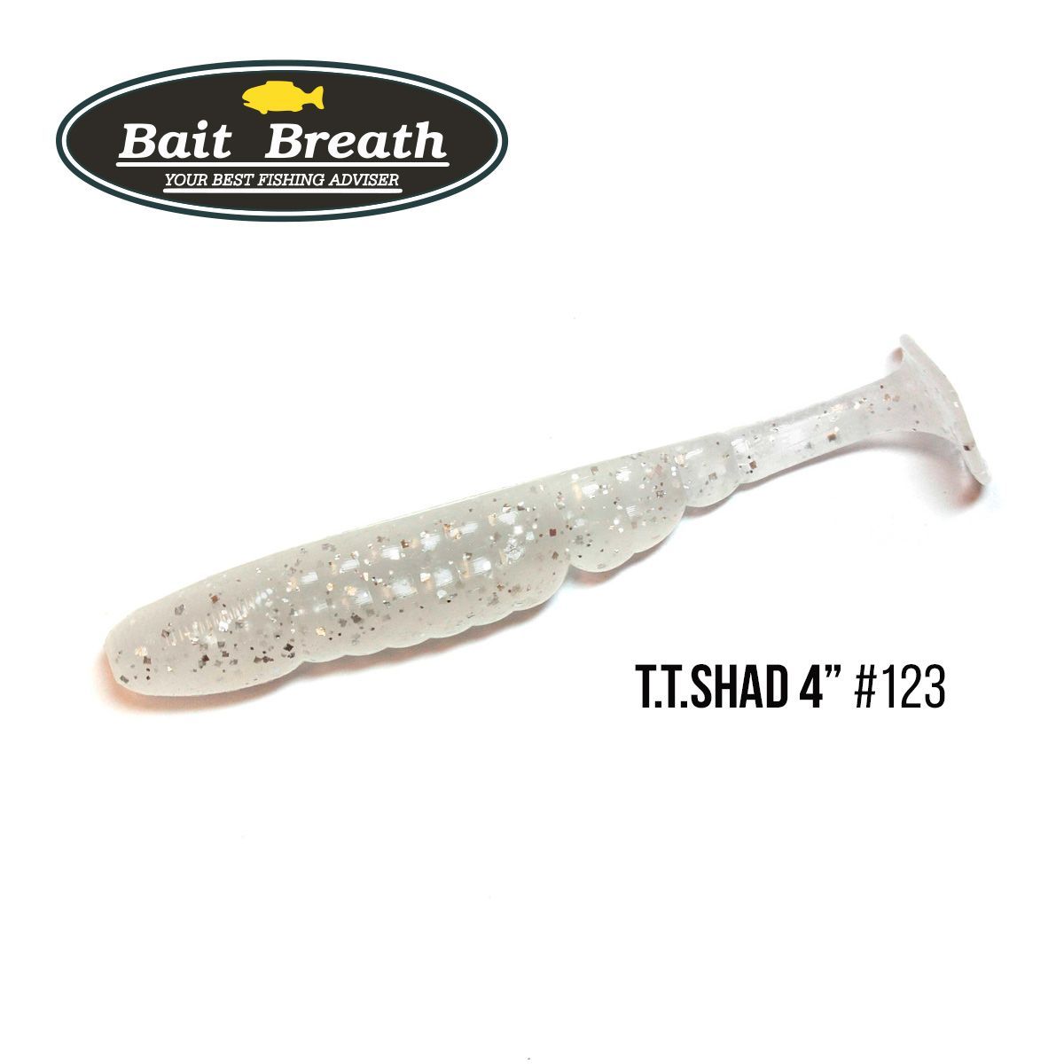 

Приманка Bait Breath T.T.Shad 4'' (6 шт) (123 BYS Clear white ／Silver)