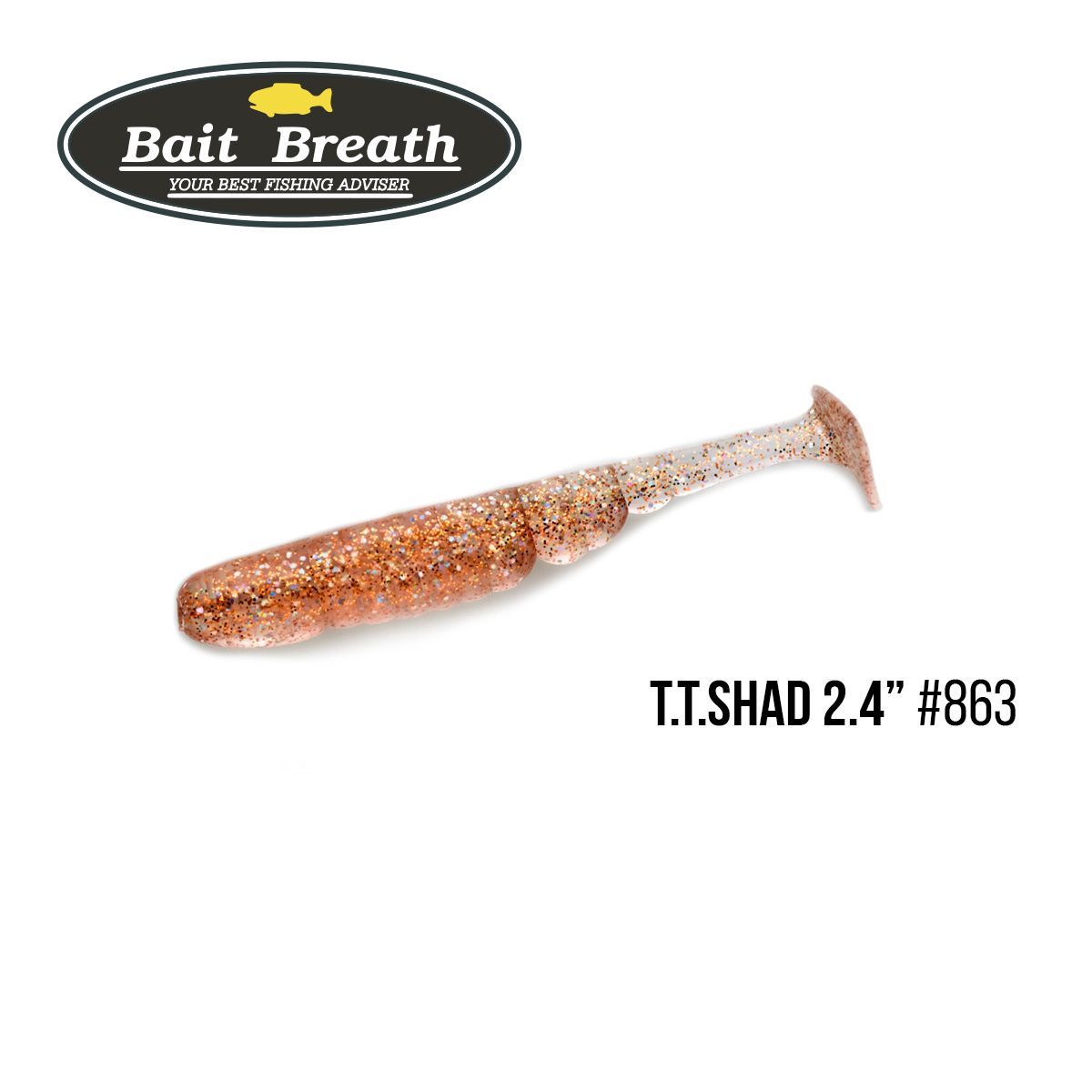 

Приманка Bait Breath T.T.Shad 2,4'' (8 шт) (S863 Copper Holo Shad)