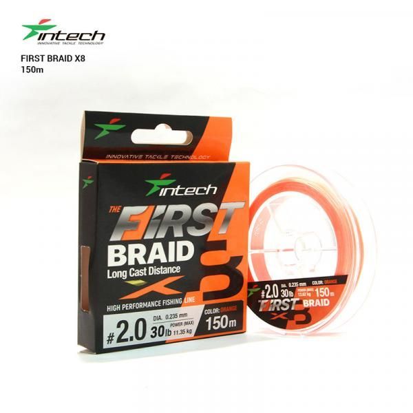 

Шнур плетеный Intech First Braid X8 Orange 150m (2.0 (30lb/13.62kg))