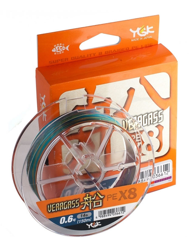 

Шнур YGK Veragass Fune X8 150m (мультиколор) #0.6/0.128mm 14lb/5.2kg (9850)