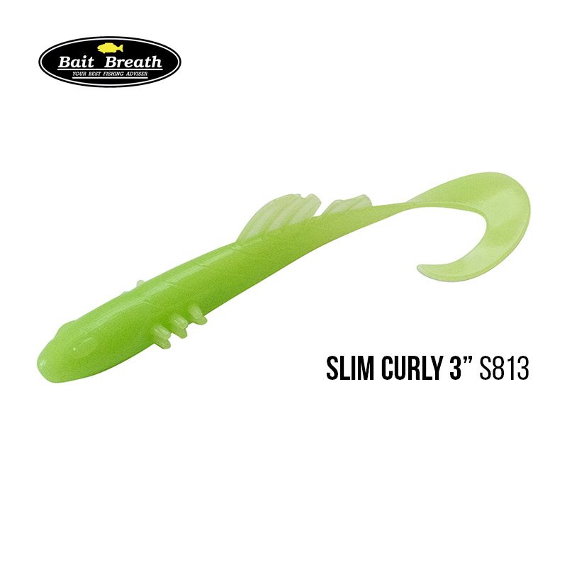 

Приманка Bait Breath BeTanCo Slim Curly 3'' (8шт) (S813 Glow Lime Chart)