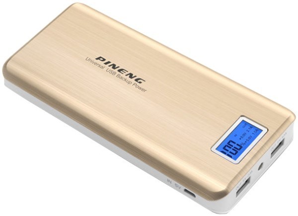 

Портативная Универсальная батарея Power Bank PINENG PN999 20000 mAh Золотой