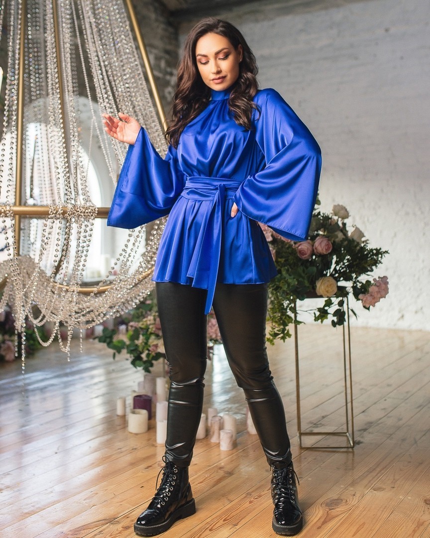 

Женская блузка Fashion Look 454 синий 48-52