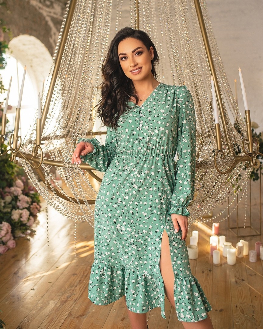 

Женское платье Fashion Look 453 бирюзовый 54-56