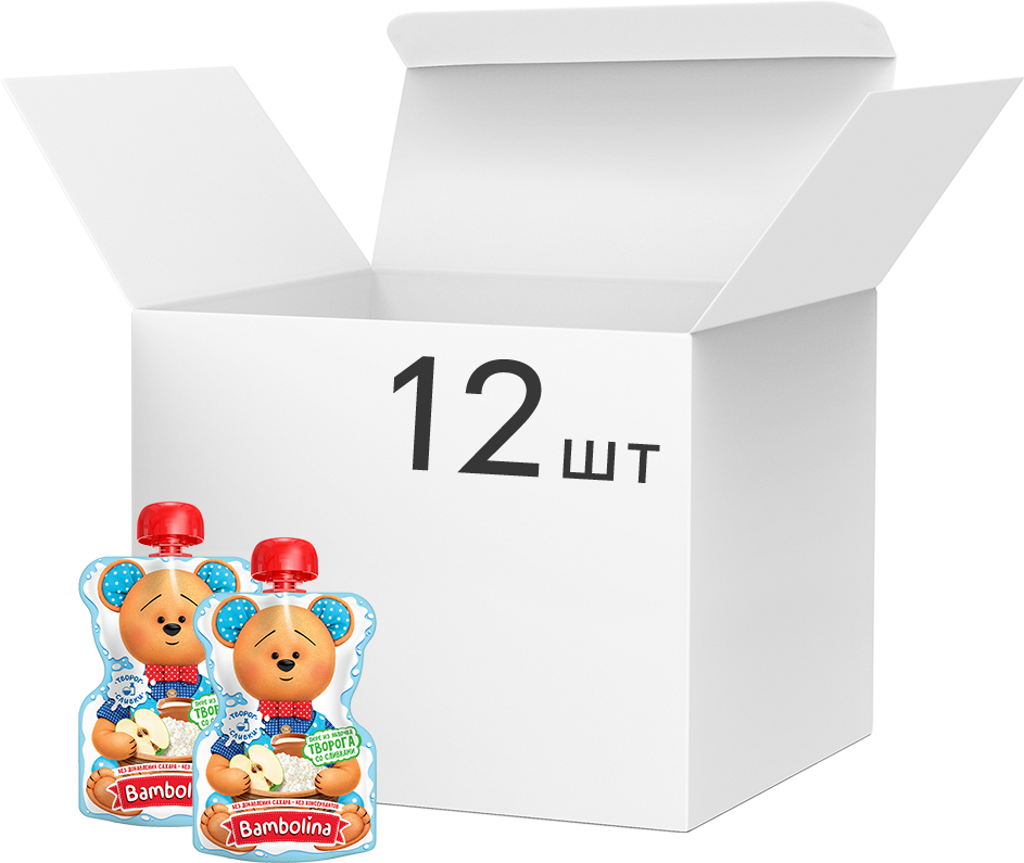 

Упаковка пюре Bambolina Яблоко-творог-сливки 90 г x 12 шт (4813538007337)