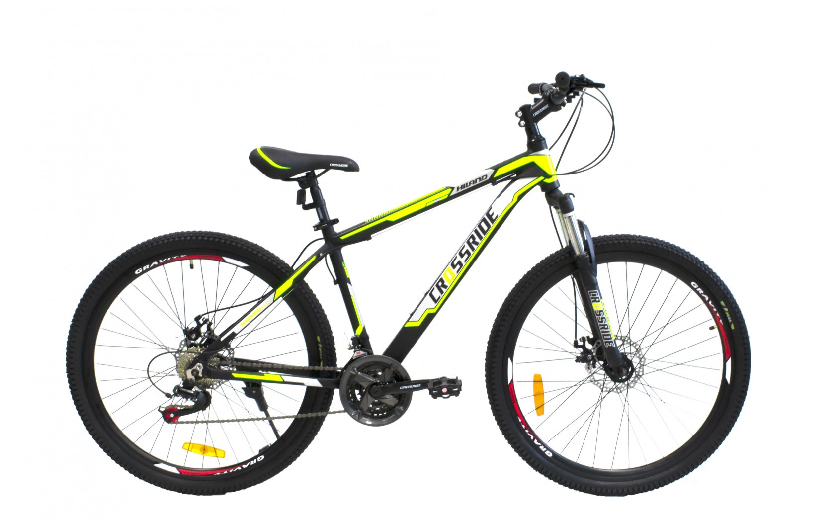 

Велосипед 27,5 "AL Crossride" HILAND "MTB рама 17" черный / салатовый (0247)