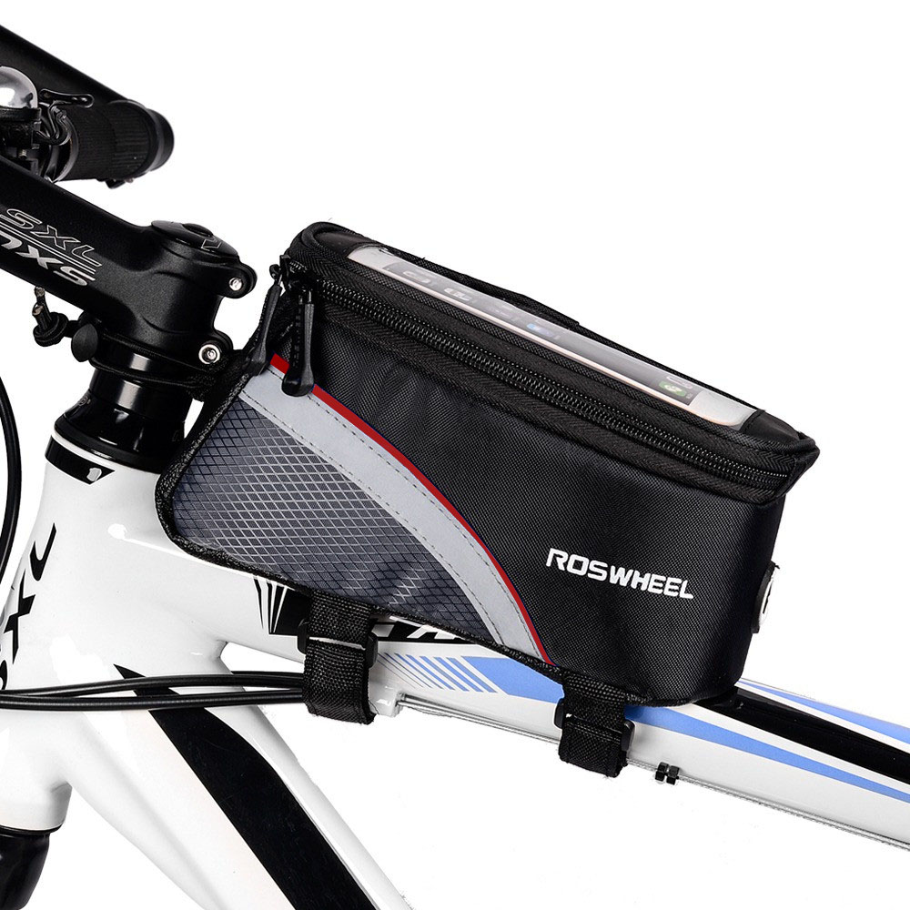 

Сумка под смартфон Roswheel BAO-012XL на раму, черный / серый / красный (BAO-012XL-red)