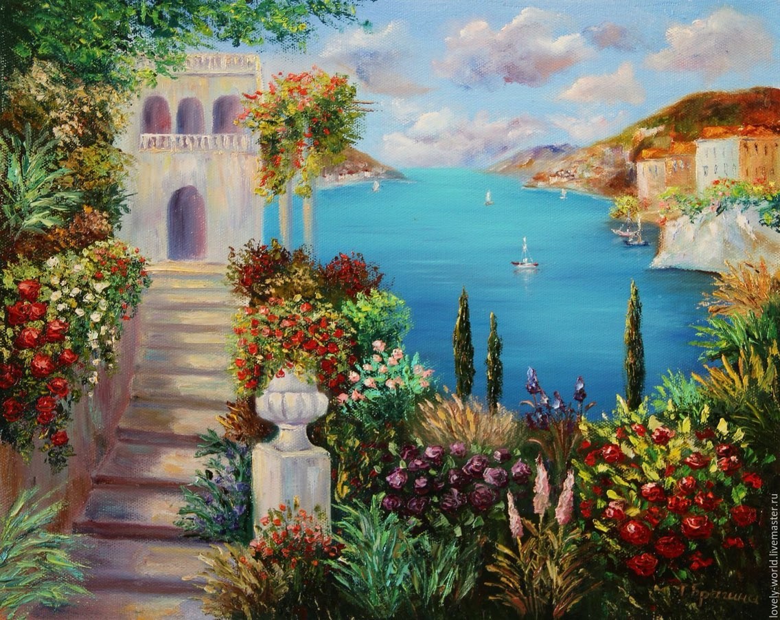 

Набор алмазная живопись Набережная яхты 40x50см