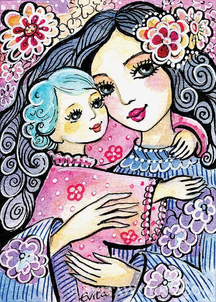 Цветные мамы. Иллюстрации материнство. Рисунок для мамы. Картина ко Дню матери. Материнство рисунок.