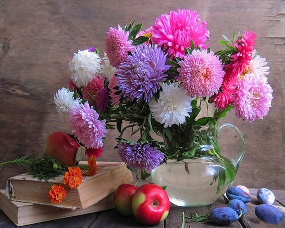 

Набор алмазная мозаика стразами Астры Астра в кувшине 40х50см