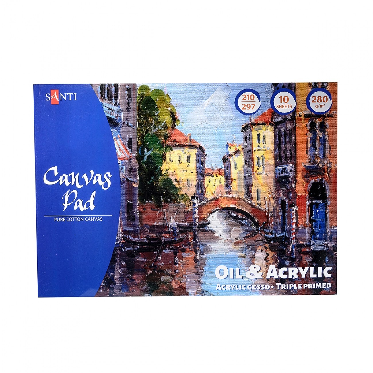 

Холст хлопковый в альбоме для эскизов Santi масляными и акриловыми красками, 280 г/м2, А4 , 10 л