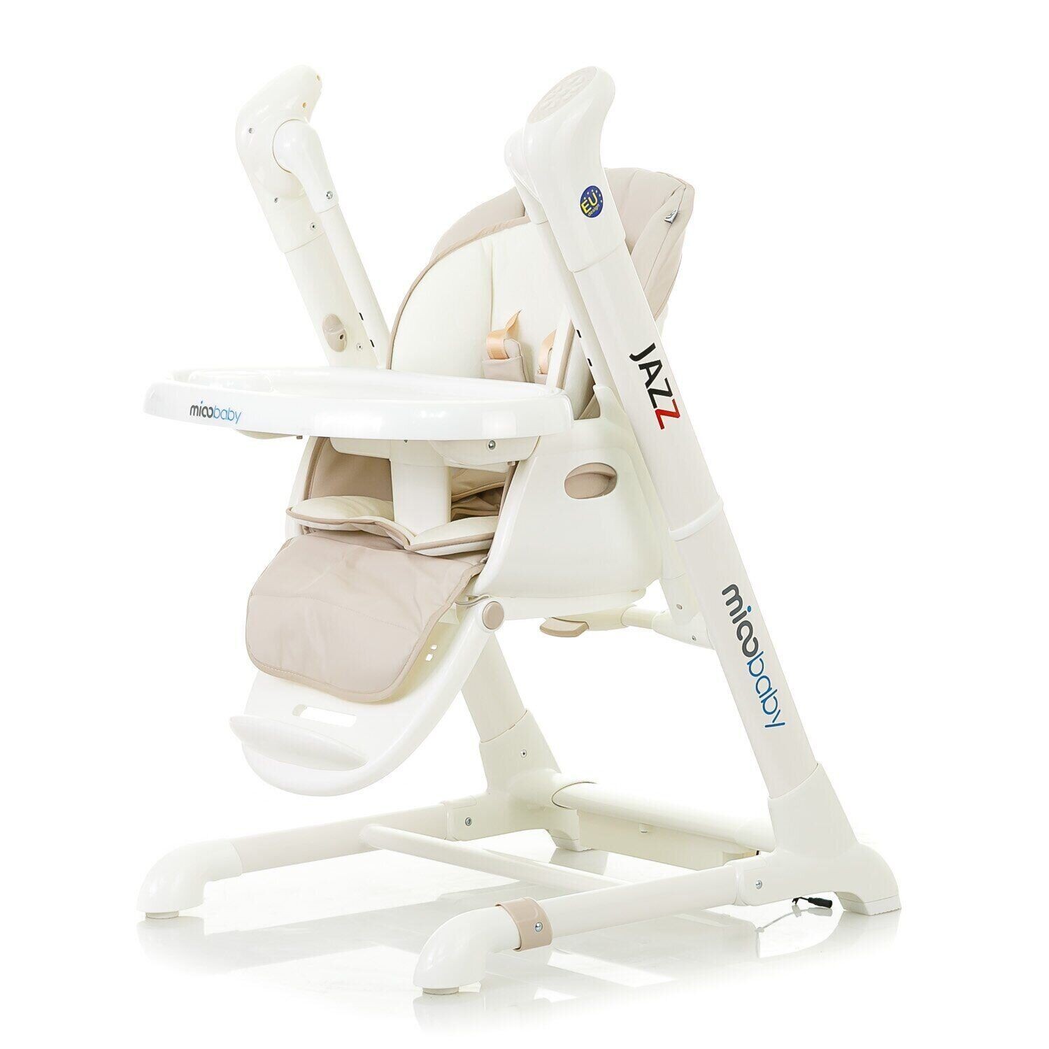 

Стул-качели mioobaby Jazz 3в1 шезлонг - укачивающий центр Джаз - стульчик для кормления Beige HC818