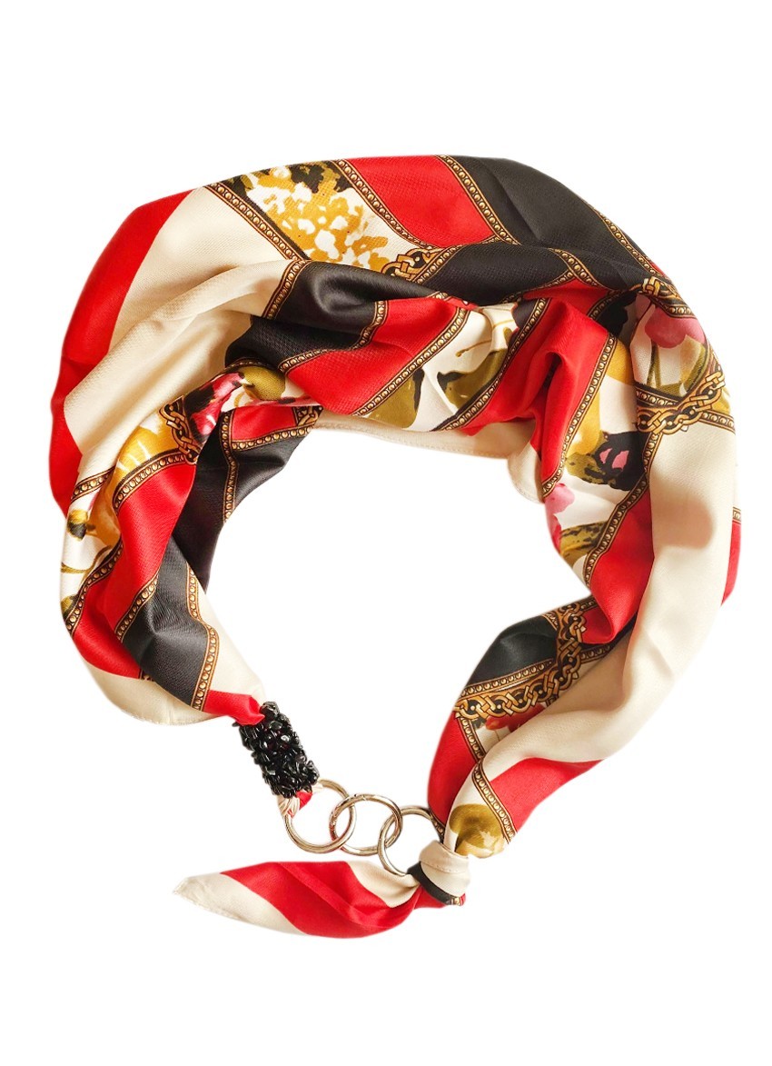 

Платок MyScarf атласный Яркая вспышка с натуральными камнями