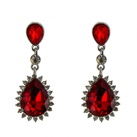 

Серьги Винтажные капли Рубиновые - FN03119-5