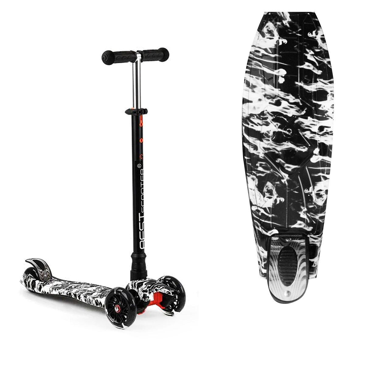 

Самокат четырехколесный Best Scooter черно-белый MiC (113-33288) (162713)