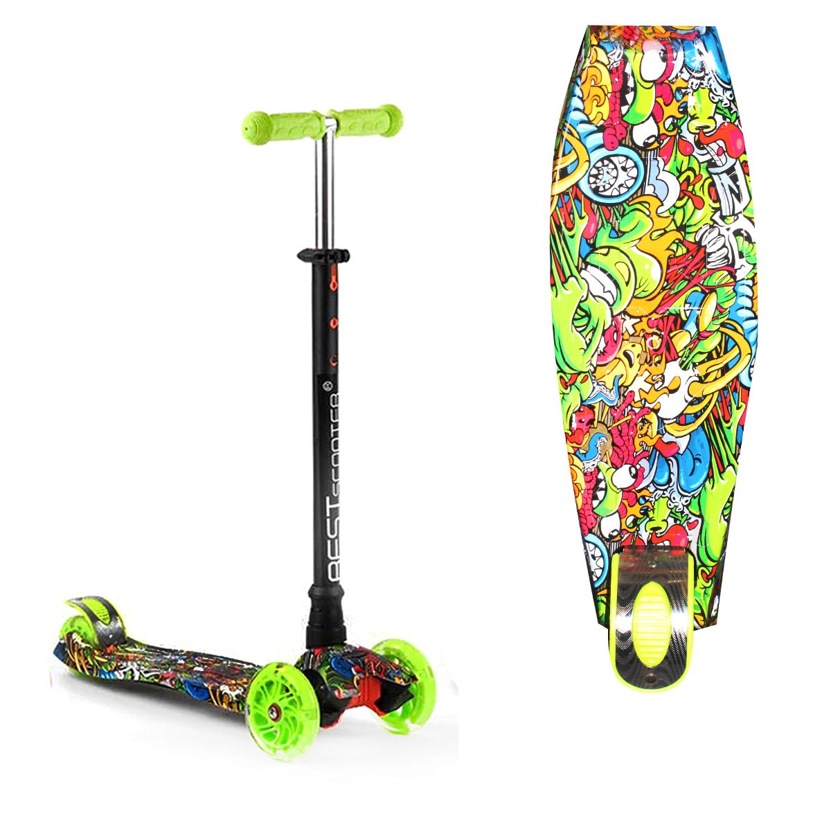 

Самокат четырехколесный Best Scooter граффити 1 MiC (113-22155) (162703)